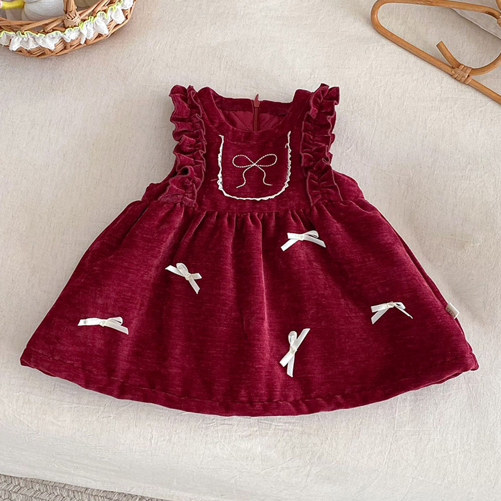 Baby Clothing Quilt - Meisjes Kerstjurk Mouwloos Gewatteerd Warm Winter