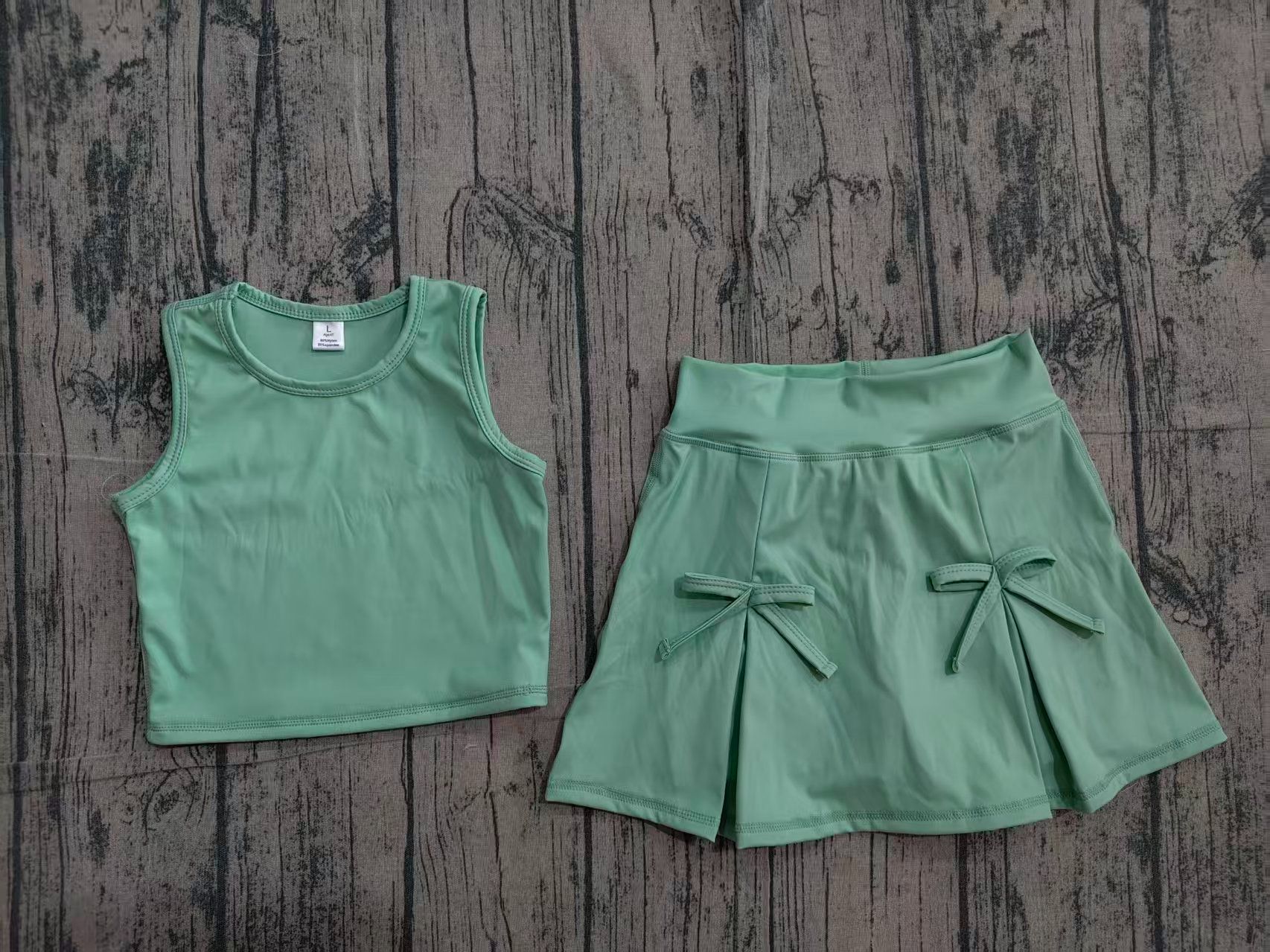 Baby Yoga Clothing - Groothandel Peuter Strikjes Shirt Geruite Rok
