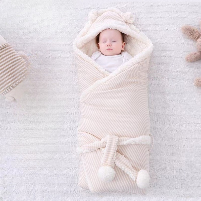 Baby Clothing Material - Pasgeboren Lam Fleece Inbakeren Deken Winter