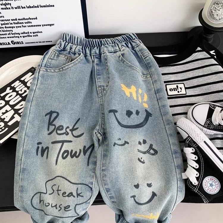 Baby Clothing Drawing - Baby Jongens Loose Fit Katoen Graffiti
