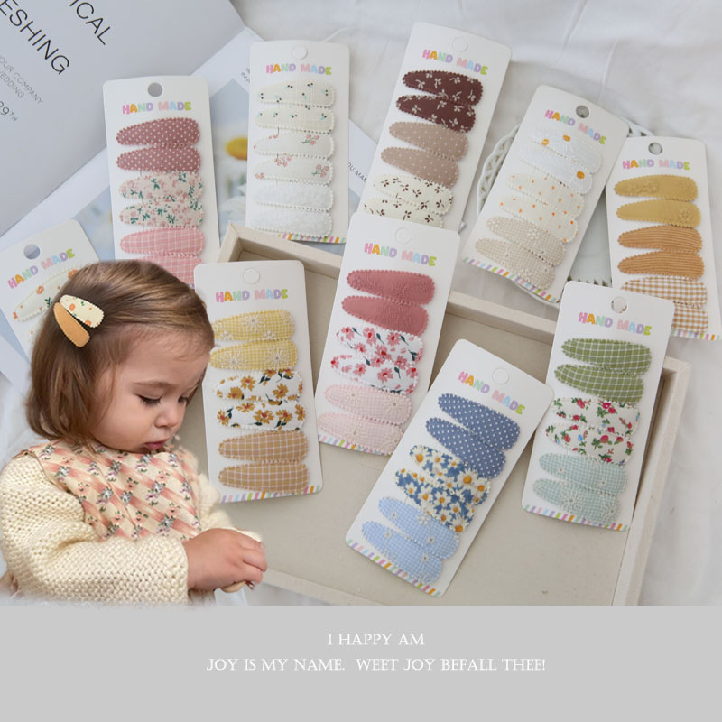 Baby Clothing Material - 6 stks Stof Haarspeldjes Bloemenprint Katoen