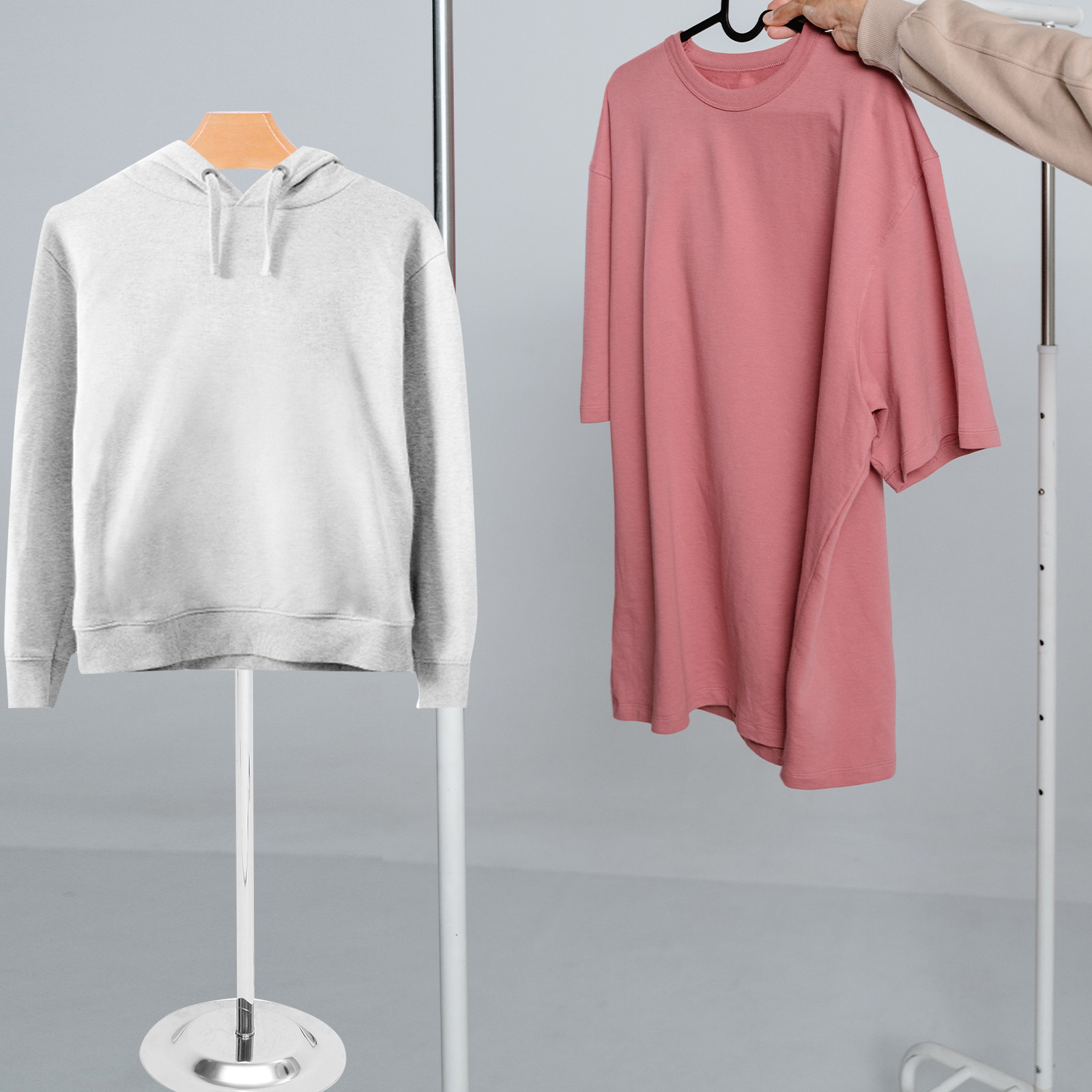 Baby Clothing Display Stand - Verstelbare T-shirt displayrek van roestvrij staal,