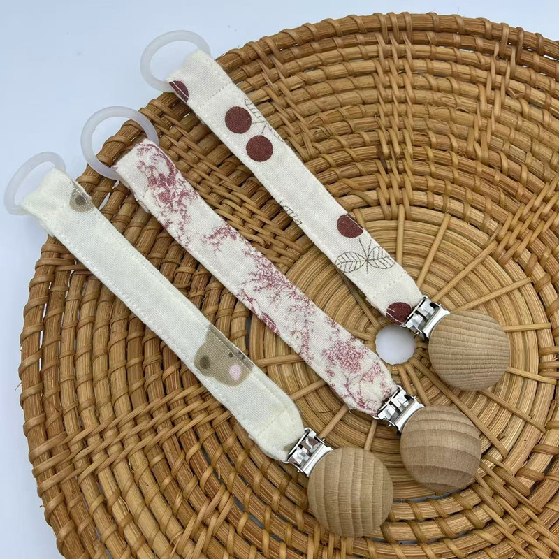 Baby Clothing Material - Babyfopspeenketting Clips Houders Anti-drop Chain Print