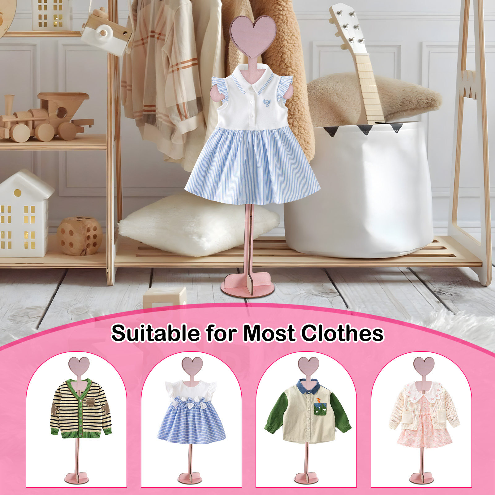 Houten babykledingdisplayrek v - Baby Clothing Display Stand recensie en prijs